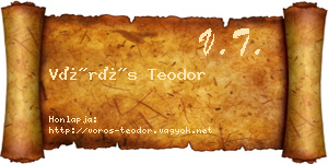 Vörös Teodor névjegykártya