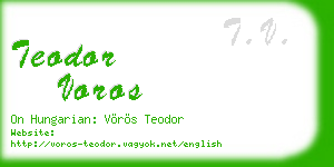 teodor voros business card