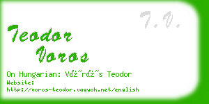 teodor voros business card
